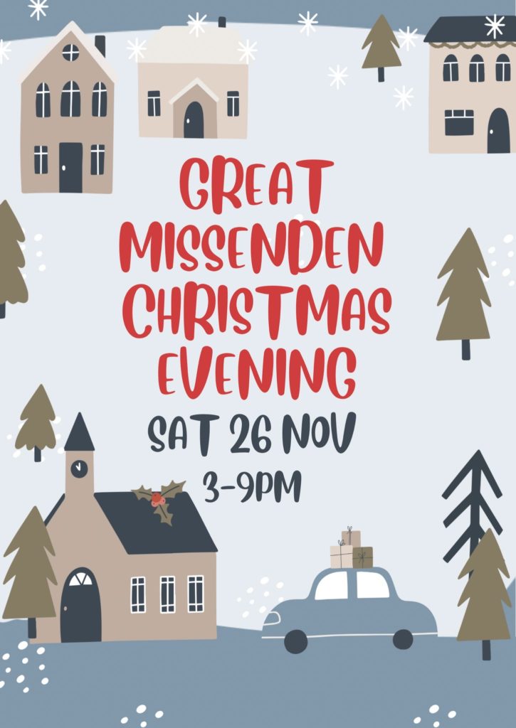 Decorative picture advertising Great Missenden Christmas event